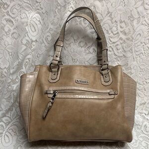 Vintage, Dana Bachman Tan Handbag -Shoulder Bag 13in x 10.5in x 6in